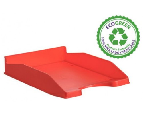 BANDEJA ECOGREEN 100% RECICLADO Y RECICLABLE APILABLE DIN A4 Y FOLIO MEDIDAS 345X255X60 MM COLOR ROJO ARCHIVO 2000 742 RJ (Espera 4 dias)